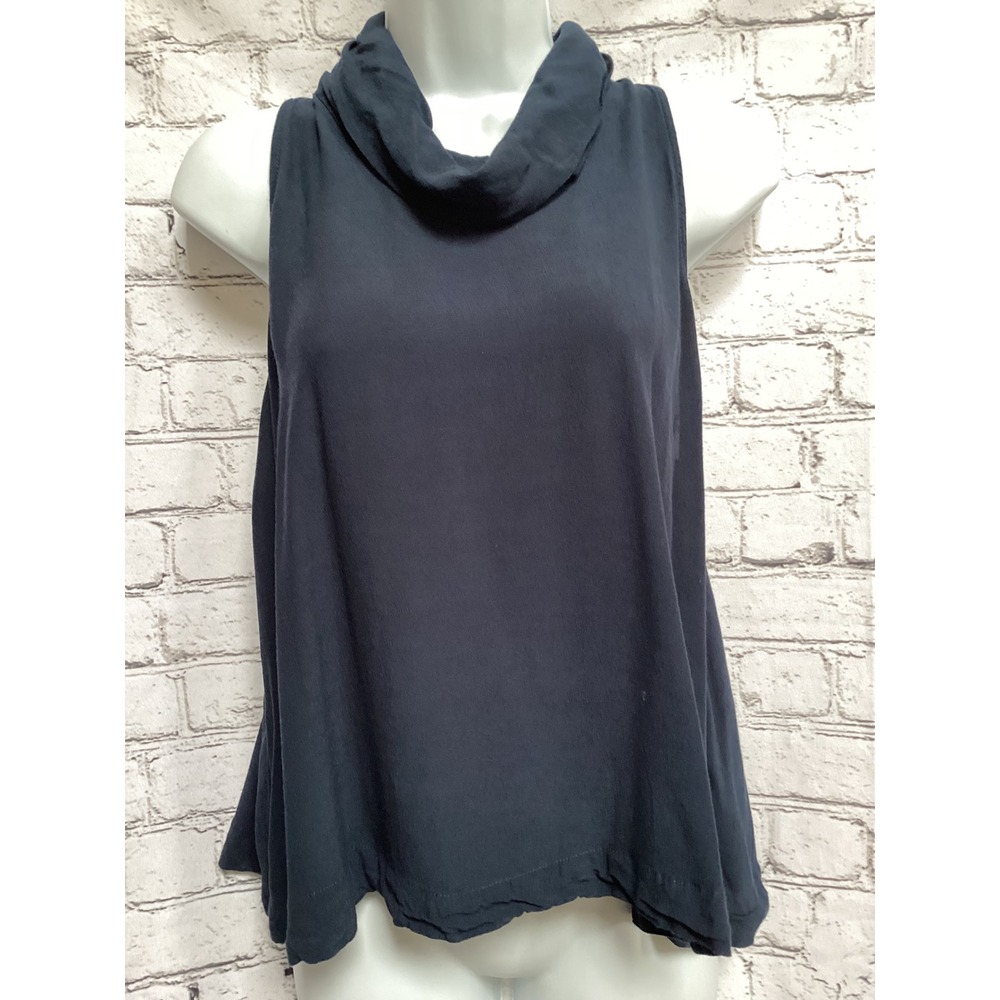 Free People Black Cowl Neck Open Back Sleeveless Boho Top Small